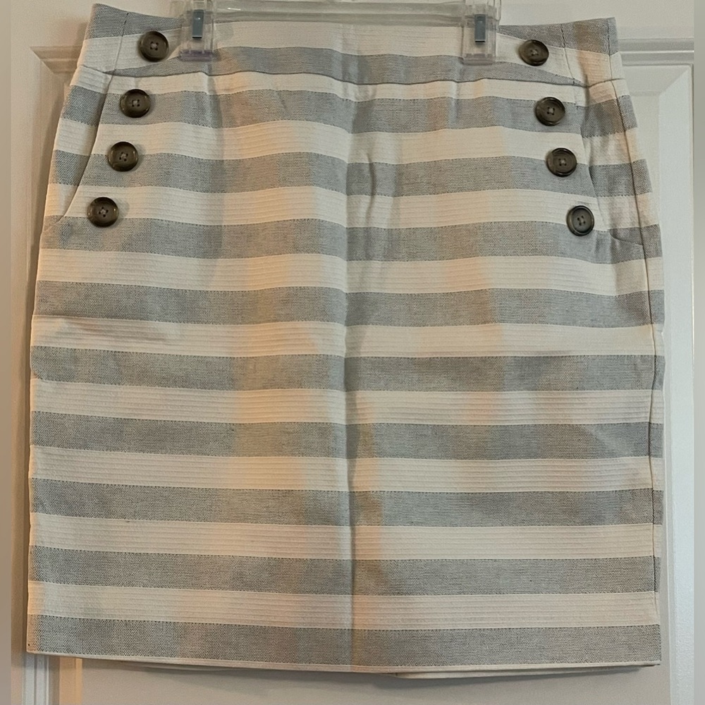 LOFT Petites Blue and White Pencil Skirt Size 12P